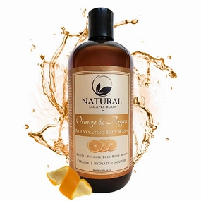 Orange & Argan Hydrating Body Wash, Natural Sulfate-Free Shower Gel for Soft, Hydrated & Healthy Skin, Gentle Moisturizing Cruelty Free 16 oz