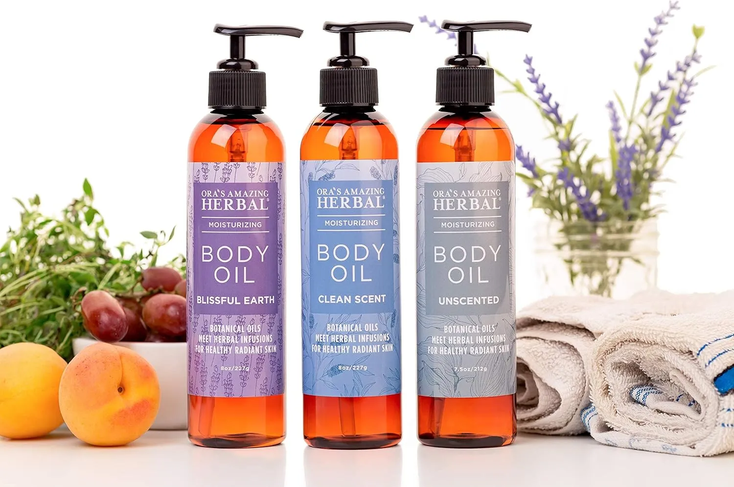 Ora's Amazing Herbal Calendula Oil with Thyme Jojoba for Eczema and Sensitive Dry Skin, Moisturizing Body Oil for Men and Women, Fragrance Free Unscented, Recycled Plastic Packaging, 7.5 Fl Oz