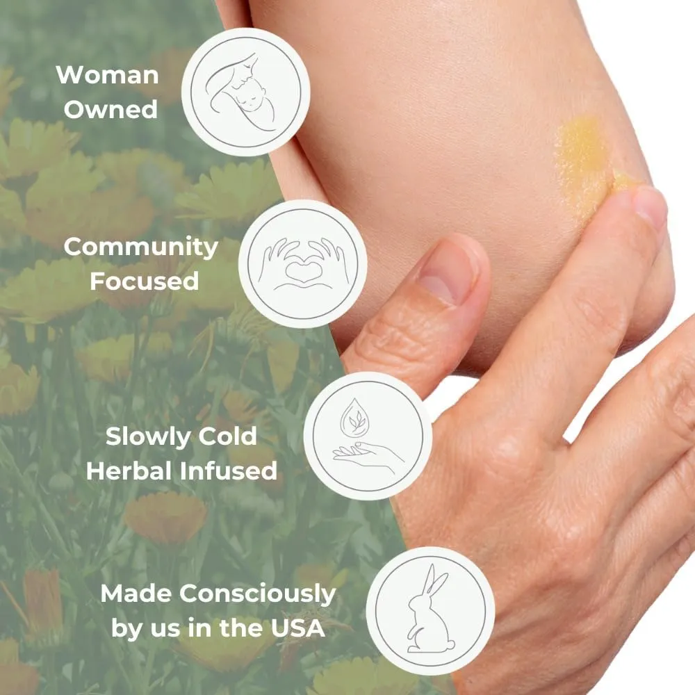 Ora's Amazing Herbal Calendula Oil with Thyme Jojoba for Eczema and Sensitive Dry Skin, Moisturizing Body Oil for Men and Women, Fragrance Free Unscented, Recycled Plastic Packaging, 7.5 Fl Oz