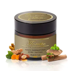 Organic (All Skin Day & Night Cream) Turmeric, Sandalwood, Basil, Jojoba & Shea Butter | Free from Paraben, Mineral Oils, Alcohol & Sls 50gm (1.7oz)