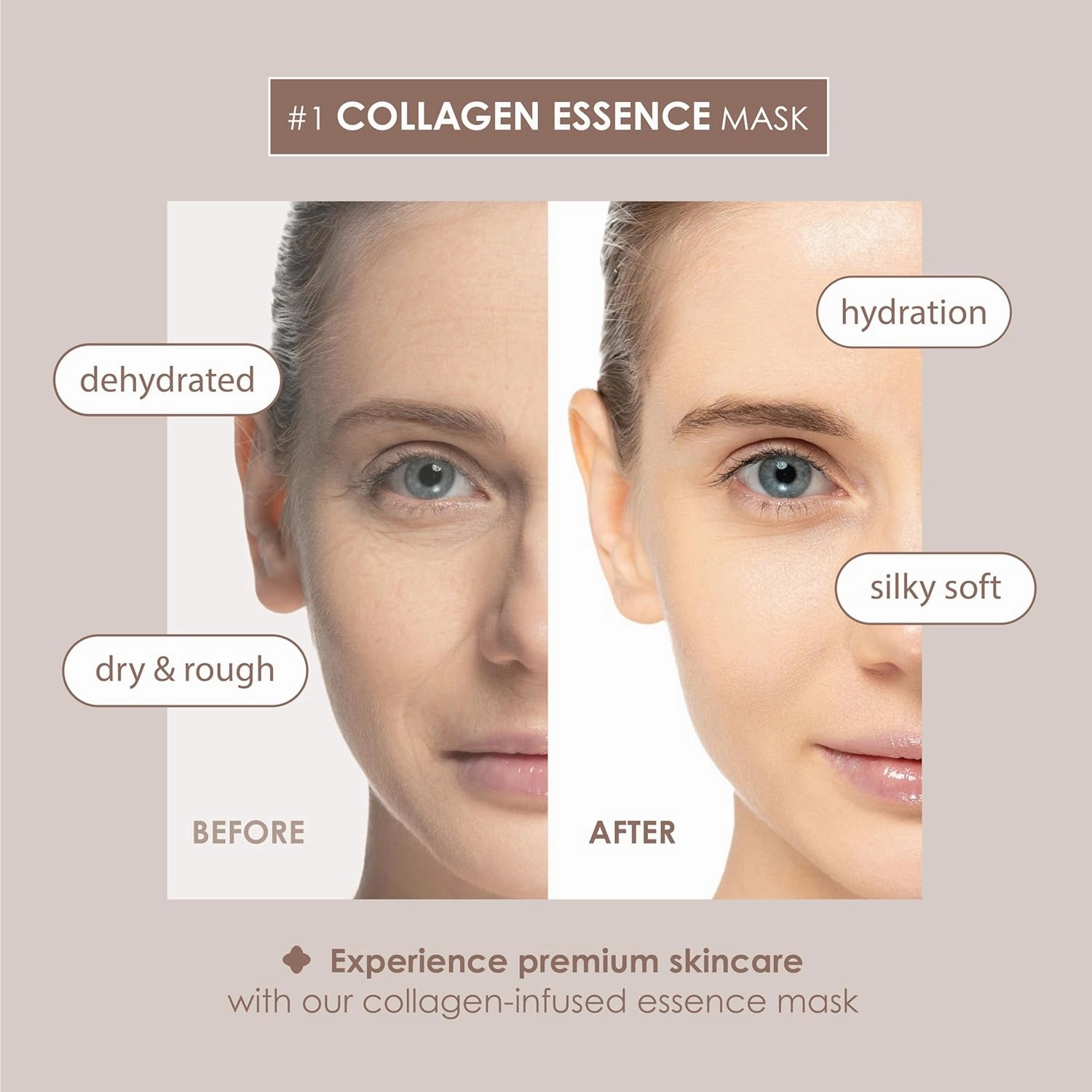 Original Derma Beauty Collagen Face Masks 24 PK Vegan Deep Moisturizing Jojoba Face Mask Skin Care Sheet Masks Set for Beauty & Personal Care Korean Face Mask