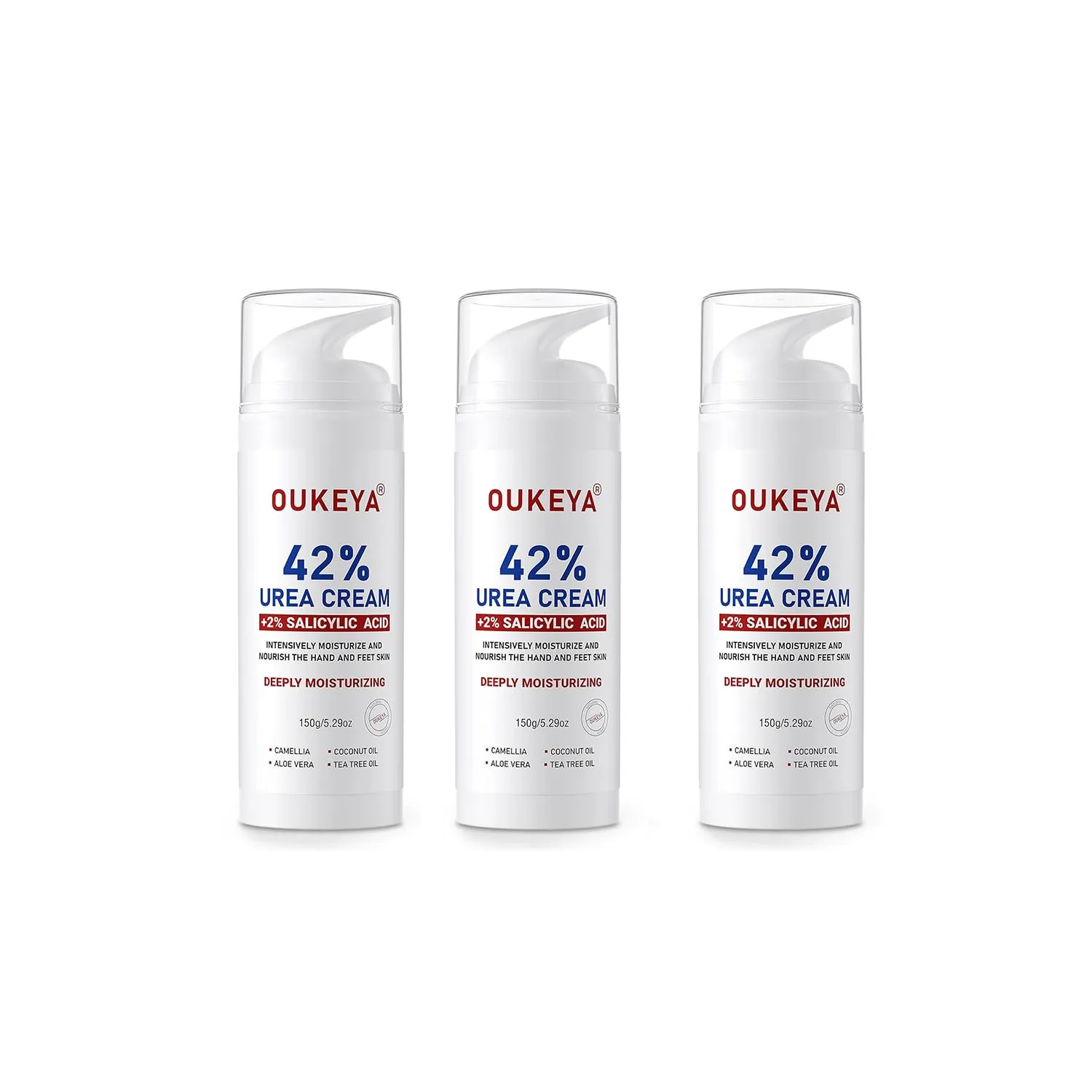 OUKEYA Urea Cream 42% plus Salicylic Acid 2% Intensive Repair Treatment, 3 Pack