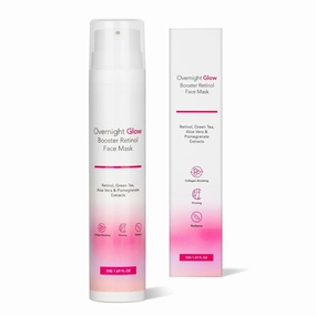 Ove.rnight Glow Booster Retinol Sleeping Face Mask,Retinol Night Cream Gel- 50G|Infused With Niacinamide&Vitamin E|Green Tea Aloe Vera Extracts|Soothes And Nourishes Skin|Collagen Boosting
