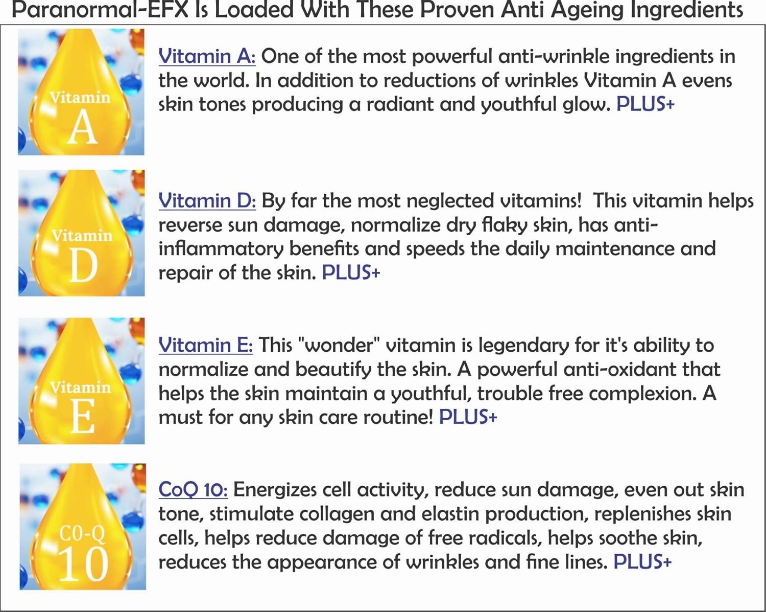 ParanormalEFX Advanced Anti-Aging Rejuvenating Super Serum 2 oz (Sun Damage, Collagen, Elastin Boosting w/Vitamins A, E, D, Tremella Mushroom Extract, Synthe'6 & Selaginella Lepidophylla)