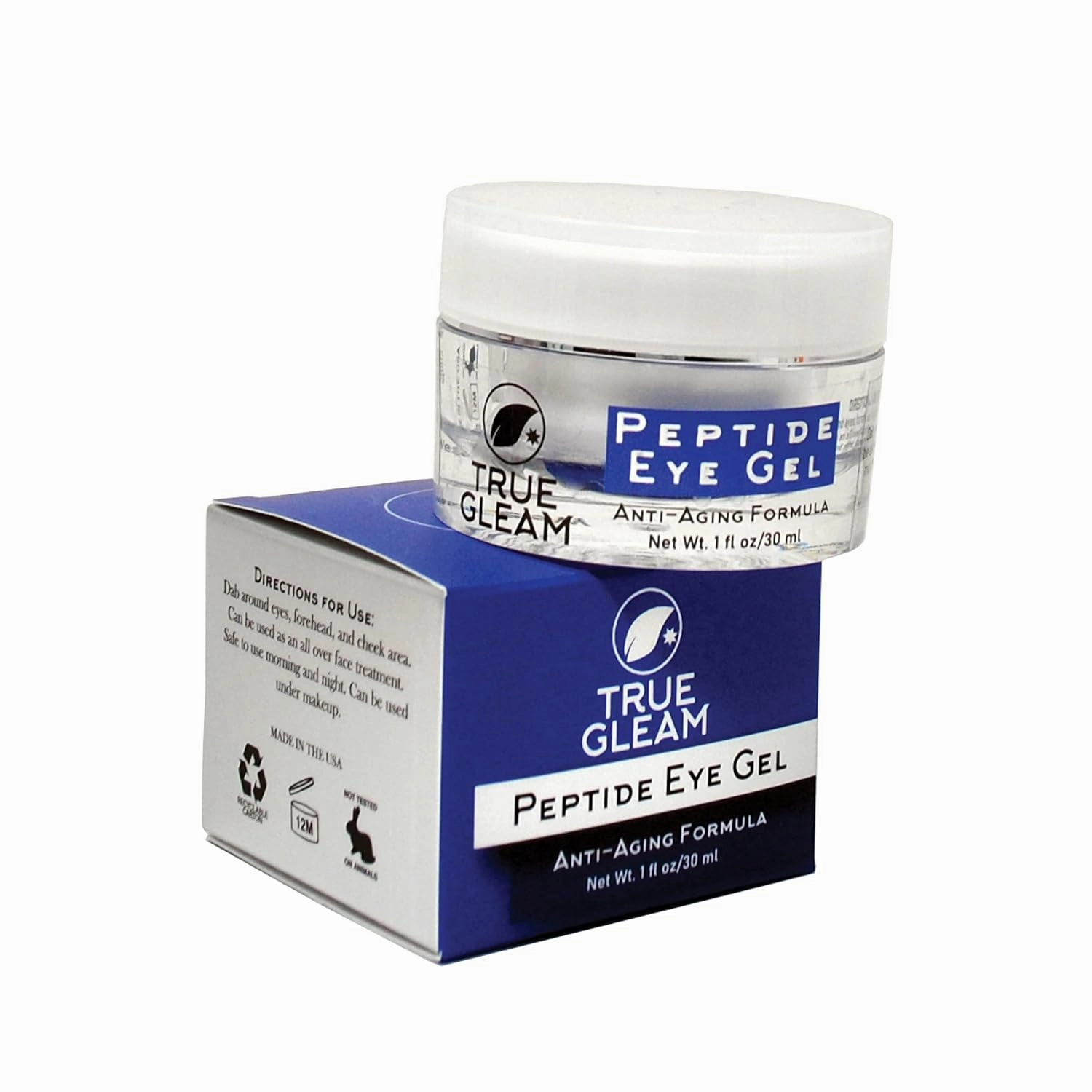 Peptide Anti-Aging Under Eye Collagen Gel for Wrinkles, Bags, Puffiness, and Dark Spots Skin Care Treatment with Aloe Vera, Hyaluronic Acid, Vitamin E, and Peptides.