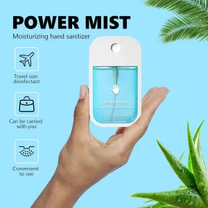 Power Mist Hydrating Hand Sanitizer, Power Mist Hydrating Spray for Hand, Hand Sanitizer Spray, Travel Size (2pcs - Blue & Green)