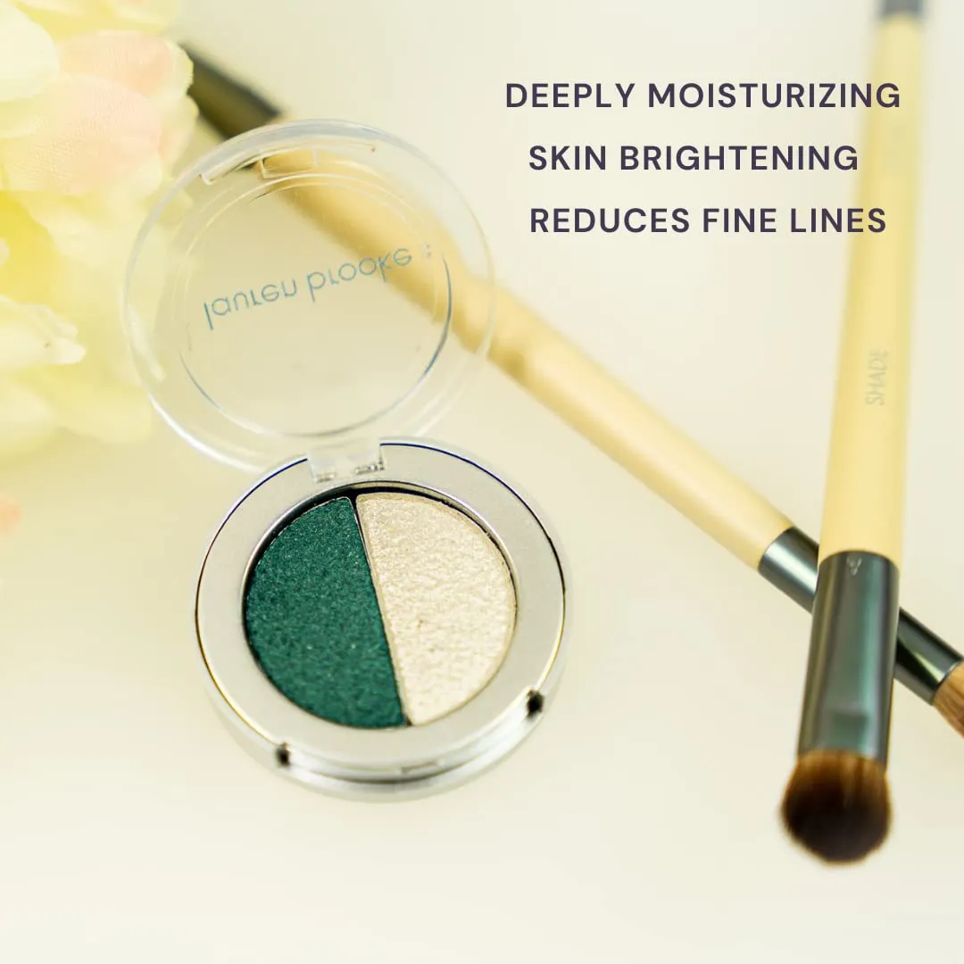 Pressed Eye Shadow Duo, Richly Pigmented Natural Eyeshadow, EU Certified Organic Makeup For Women (Morning Dew/Summer Wind)