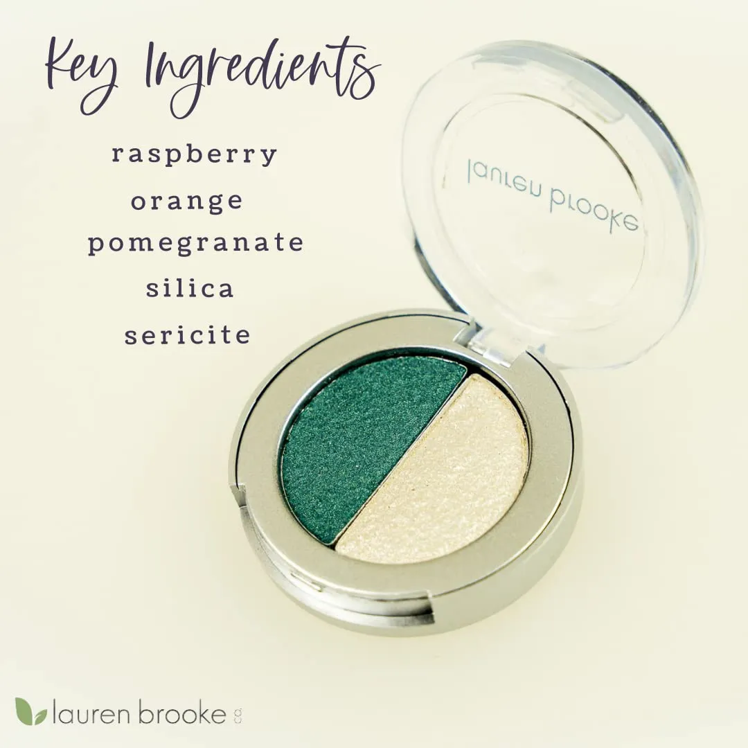 Pressed Eye Shadow Duo, Richly Pigmented Natural Eyeshadow, EU Certified Organic Makeup For Women (Morning Dew/Summer Wind)