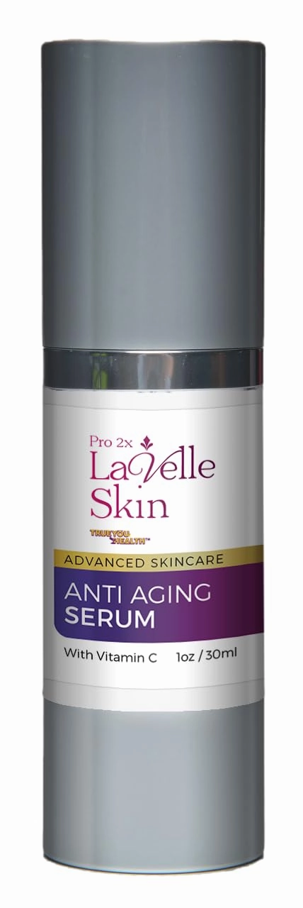 Pro 2x LaVelle Skin Serum - Anti Aging Serum for Face & Eyes - 2 Month Supply - Formulated with Vitamin C & E   Lactic Acid - Nourish, Firm, Exfoliate - Support Collagen Production & Skin Cell Renewal