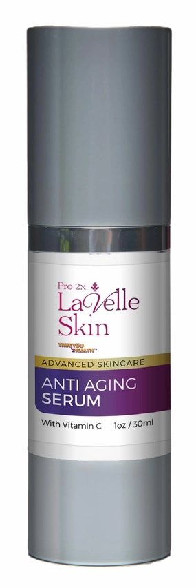 Pro 2x LaVelle Skin Serum - Anti Aging Serum for Face & Eyes - 2 Month Supply - Formulated with Vitamin C & E   Lactic Acid - Nourish, Firm, Exfoliate - Support Collagen Production & Skin Cell Renewal