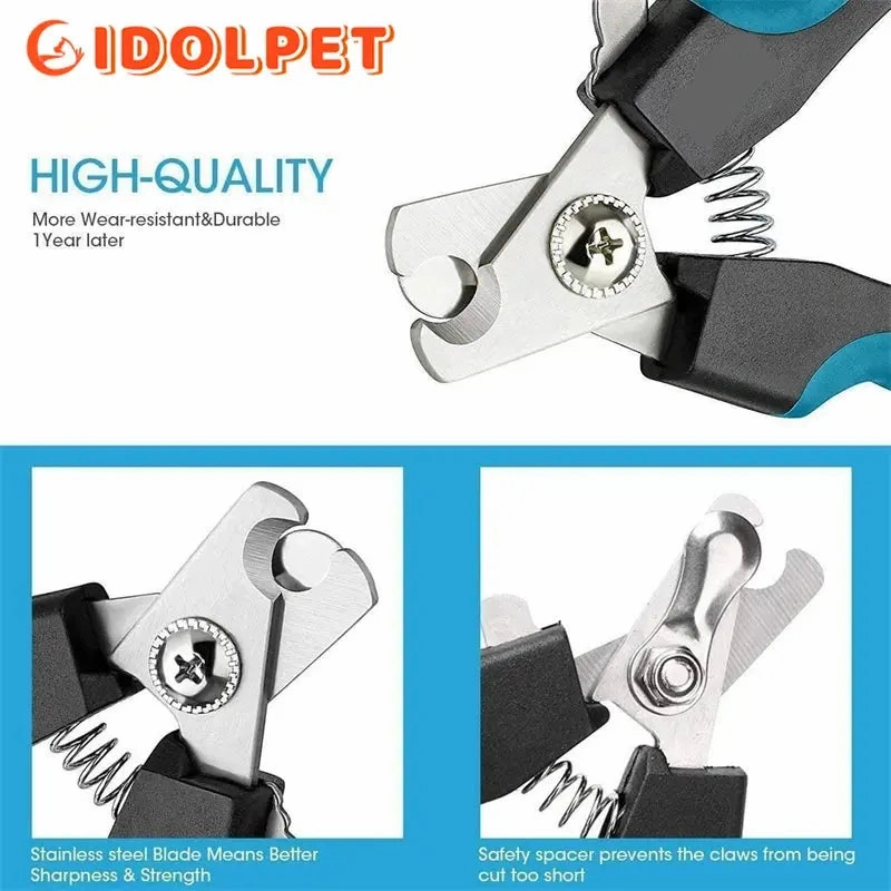 Professional Pet Nail Clipper with Safety Guard  Stainless Steel