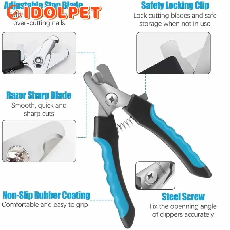 Professional Pet Nail Clipper with Safety Guard  Stainless Steel