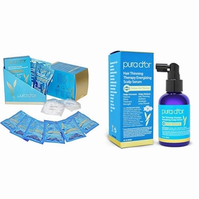 PURA D'OR Hair Thinning Therapy Intense Moisturizing Biotin Masque 8-Pack (9.6oz)   Scalp Therapy Energizing Scalp Serum Revitalizer (4oz) Hair Thinning and Damage Repair Kit