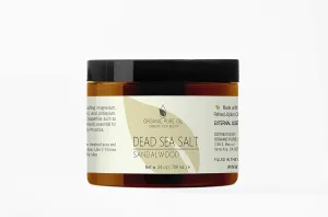 Pure and Natural Dead Sea Salt Scrub | Hydrating and Moisturizing | Gently Exfoliates Face Body Feet & Hands with Soothing Jojoba Oil and Vitamin E by Organic Pure Oil (Sandalwood, 24 oz)