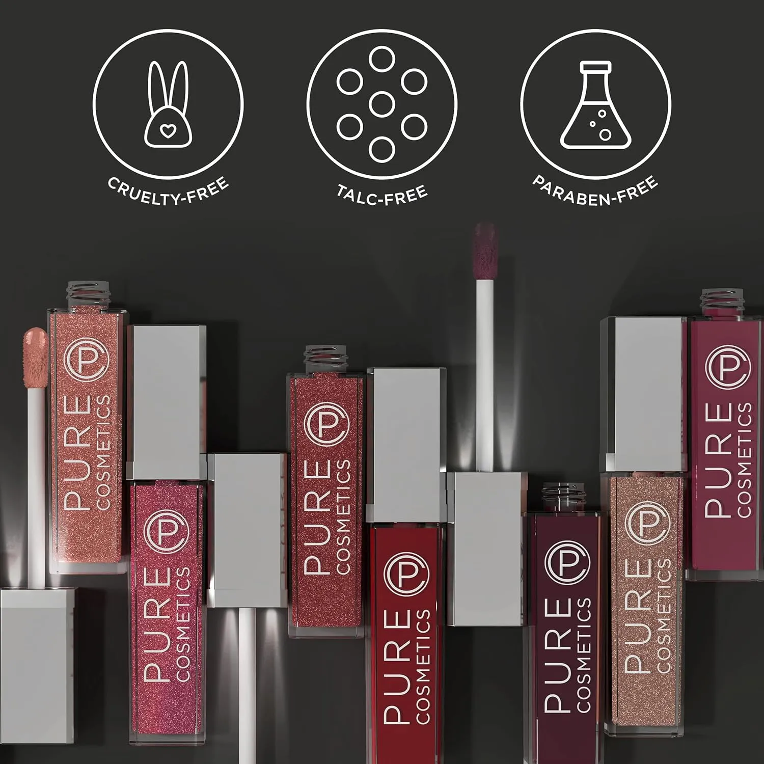 Pure Cosmetics Pure Illumination Lip Gloss - LED-lit Applicator w/Side Mirror - Non-Sticky, Moisturizing & Hydrating Lip Glosses - Soothes & Protects Dry Chapped Lips (Cosmic Latte)
