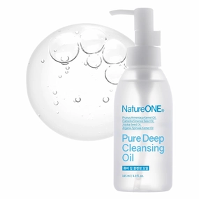 Pure Deep Cleansing Oil with AHA PHA, Argan, Jojoba, Centella Asiatica, Blackhead Remover, Oil Based Cleanser for Face, Sebum Control, Pore Cleaner, Korean Skincare, 145ml, 4.9 fl. oz.