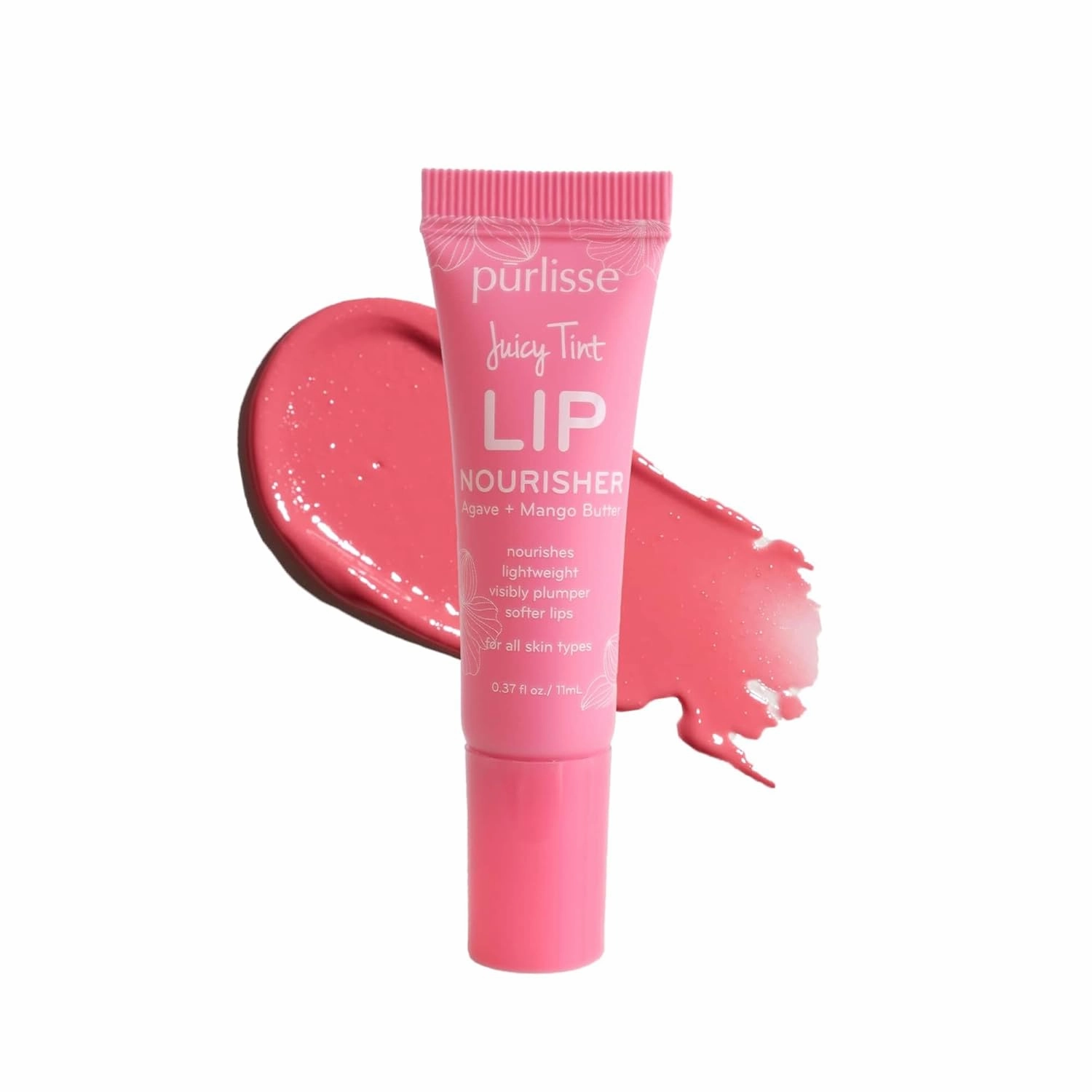 pürlisse Juicy Tint Moisturizing Tinted Lip Balm for Women - Hydrating Lip Treatment for Dry Cracked Lips - Enriched with Shea Butter & Jojoba Oil for Plumper Soft Lips - Pink Shine (.38 oz)