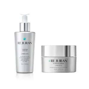 REJURAN® Turnover Skincare Duo with c-PDRN® – Salmon DNA Face Serum & Nutritive Cream for Firming, Hydration & Youthful Radiant Skin – Korean Anti-Aging Ampoule & Moisturizer Set (1.69 fl oz Each)