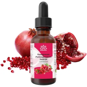 Relaxcation Pomegranate Seed Oil – Cold Pressed Organic Oil for Face, Hair, Nail & Body | Unrefined, Vegan, Glow Extract for Skin Care, Cuticles & Scalp | Travel Size in Glass Bottle 1 oz
