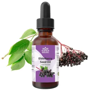 Relaxcation Pure Elderberry Seed Oil 0.5 oz - Cold Pressed, Unrefined, Organic Oil for Face, Skin, Hair, Nails & Body | Carrier Extract for Beauty, Glow, Massage & Cuticles | Travel Size