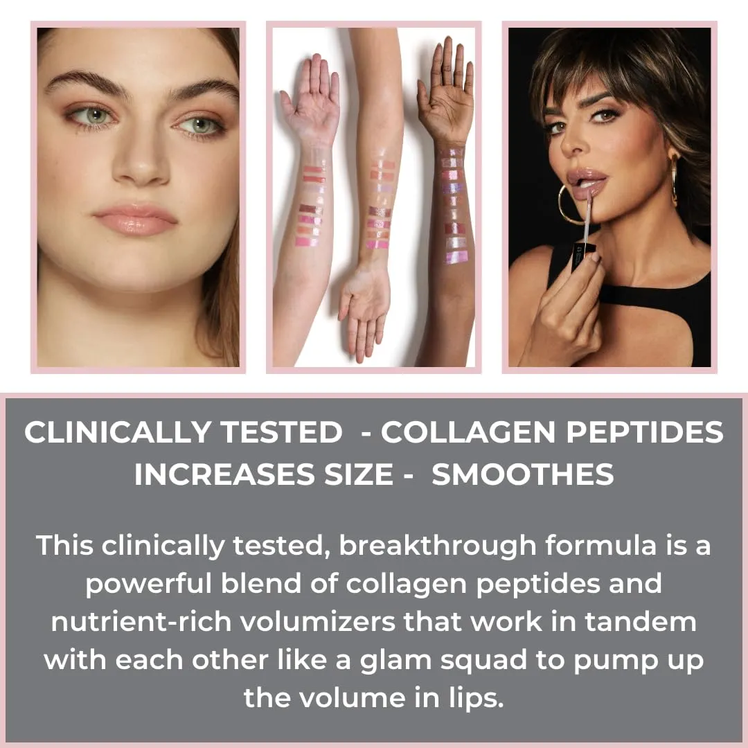 Rinna Beauty Lip Plumping Gloss - Jet Setter - Helps Boost Collagen, Increases Lip Volume, Elastin Production - Vegan, Cruelty-Free - 1 each