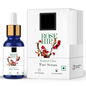 Rose Hip Radiant Glow Face Serum, 10 ml Light Weight Non Greasy Moisturizing Anti Ageing Formula For All Skin Types, Corrects Dark Spots, Natural (Buy 2 Quantity Get 1 Quantity Free)