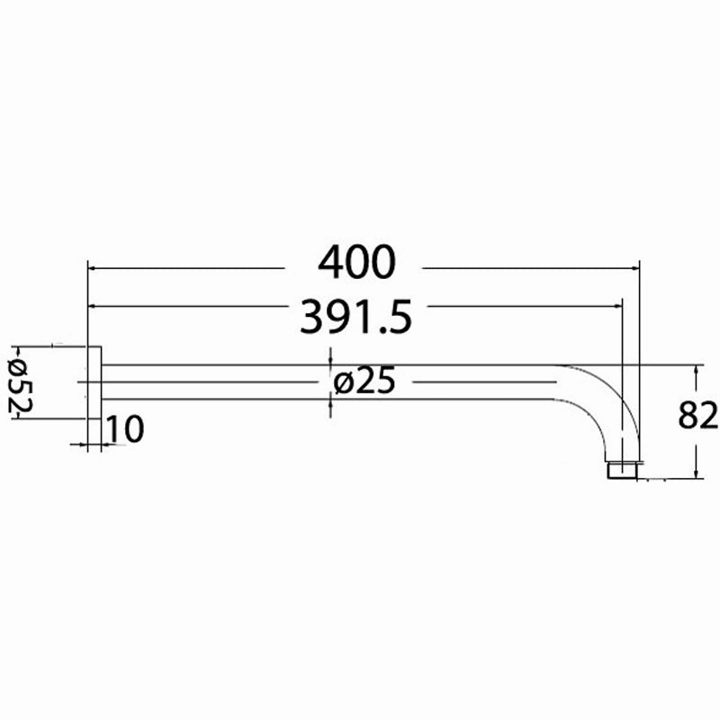 Round Horizontal Shower Arm