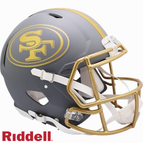 San Francisco 49ers Helmet Riddell Authentic Full Size Speed Style Slate Alternate - Riddell