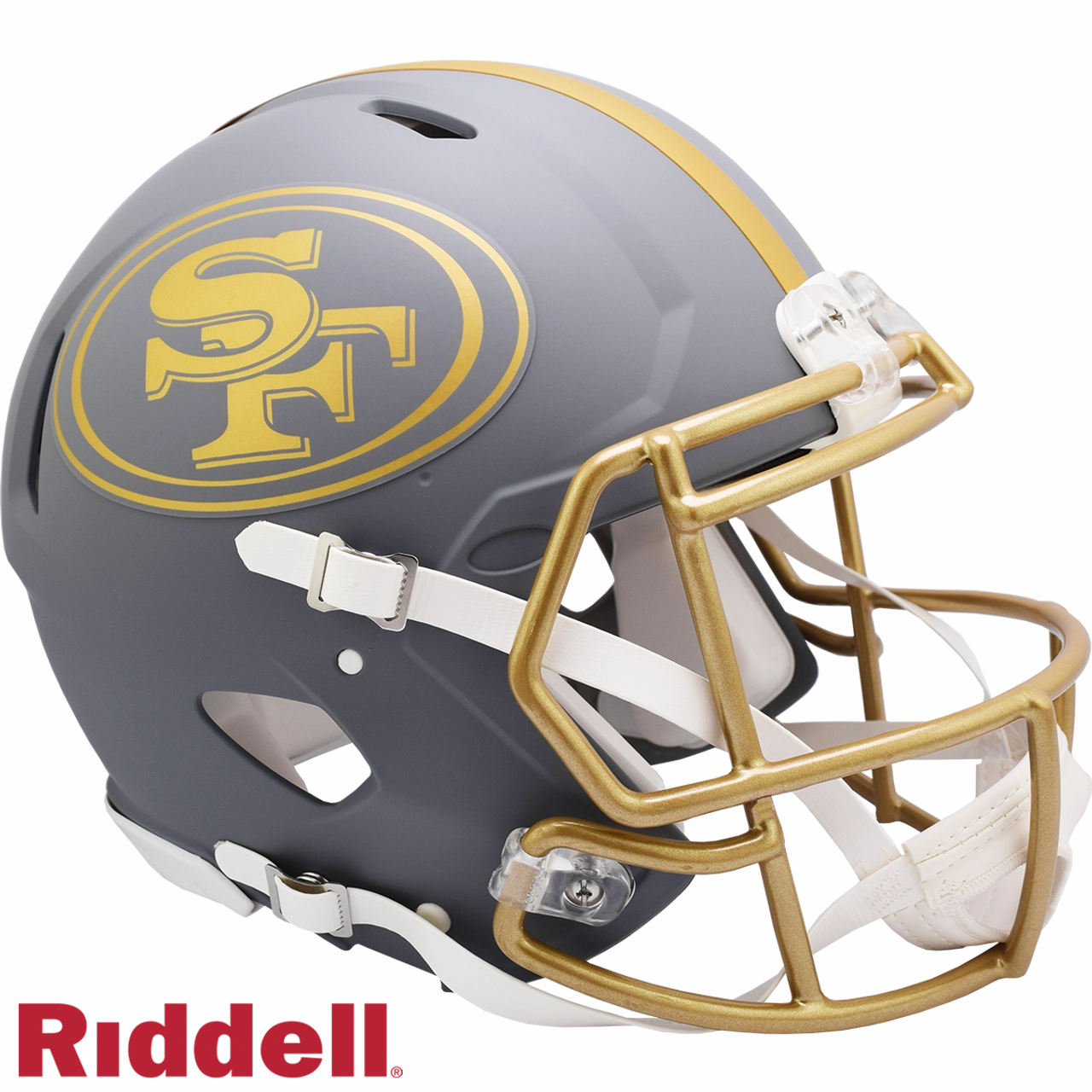 San Francisco 49ers Helmet Riddell Authentic Full Size Speed Style Slate Alternate - Riddell