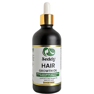 Seddy Hair Growth & Strengthening Oil with Caffeine, Rosemary, Castor, Biotin, Peppermint, Argan & Jojoba - Hair Treatment | Repair damage| Hair Regrowth Oil - 3.4 Fl. Oz