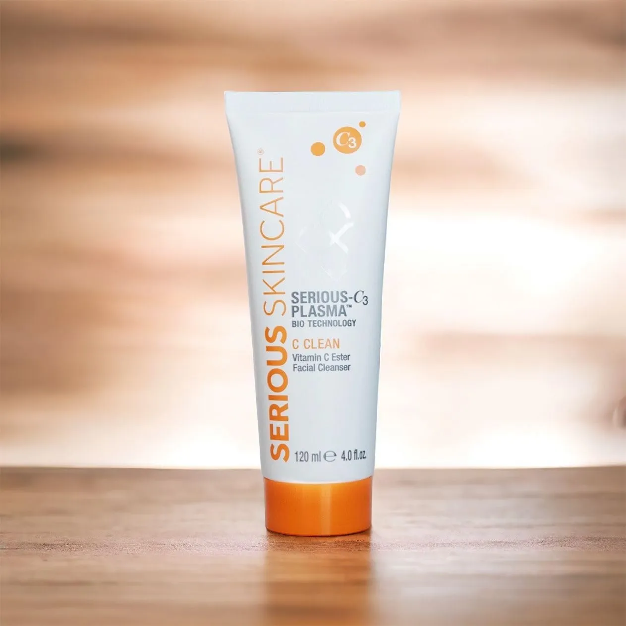 Serious Skincare - Hydrating C3 Vitamin C Facial Cleanser - Gentle Face Wash with Hydrolyzed Collagen - Botanical Extracts - For Dry and Mature Skin - 4 oz.