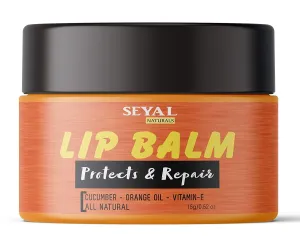 Seyal Lip Balm with Cucumber, Orange Oil, Vitamin E, Beeswax & Cocoa Butter | All Natural Lip Balm | for Dry, Cracked and Chapped Lips | Protects and Repair Lip Balm - 15g