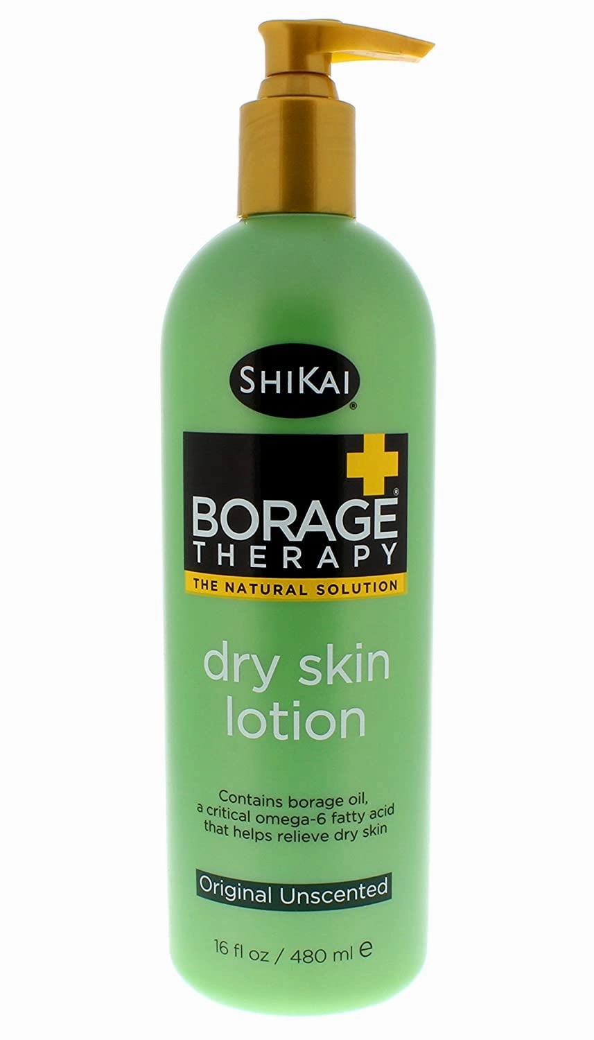 ShiKai All Natural Borage Dry Skin Therapy Original Unscented Body Lotion Cream With Aloe Vera, Jojoba, Vitamin E, Shea Butter and Omega-6 Fatty Acids, Fragrance Free, 16 fl. oz. (Pack of 2)