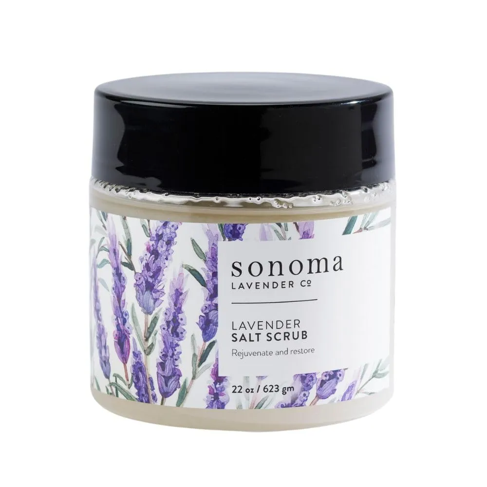 Sonoma Lavender, Lavender Body Scrub, Sea Salt Scrub for Radiant and Rejuvenated Skin, All Natural Body Scrub with Moisturizing and Essential Oils 22oz