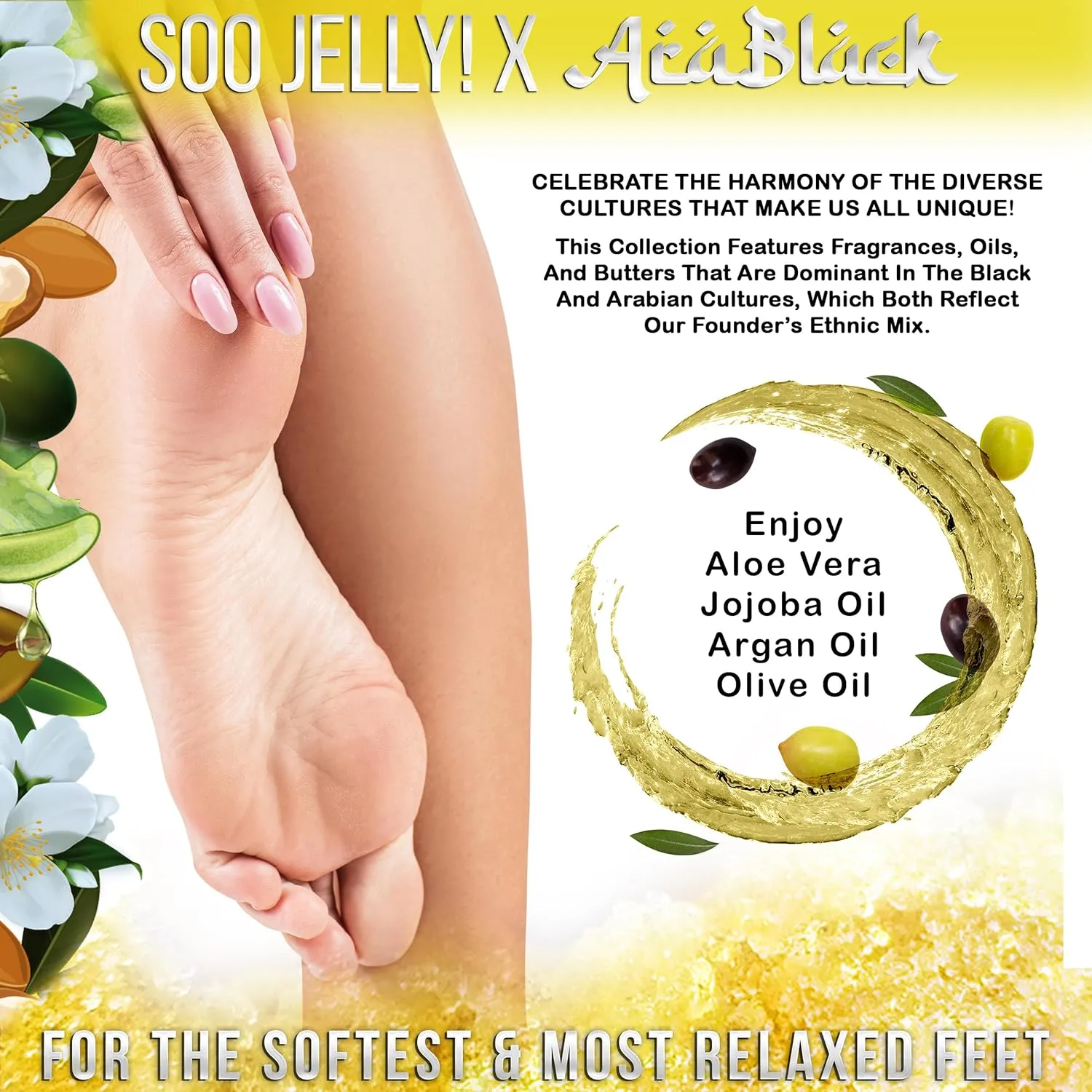 SOO Jelly Pedicure Packs - Pedicure Foot Soak For Dry Feet - Moisturizing Jelly Spa Pedi Soak - Foot Spa Bath Soak Salts For Soaking -Gel To Relax Sore Feet (Arabian Jasmine)