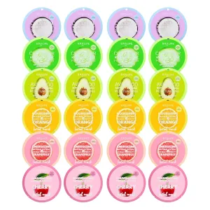 SpaLife Beauty Fruit Facial Sheet Masks 24 Pack – Face Masks Skincare Set – Hydrating Face Masks – 6 Natural Fruit Extract Formulas – Orange, Grapefruit, Coconut, Cherry, Avodcado, Cucumber