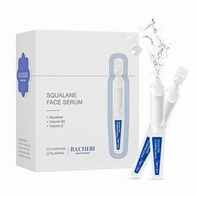 Squalane Serum for Face # 15 Pcs/Box, with Vitamin E, Vitamin B5 and Vitamin A derivative, Moisturizing Serum Soft Ampoules to Smooth Dry and Sensitive Skin