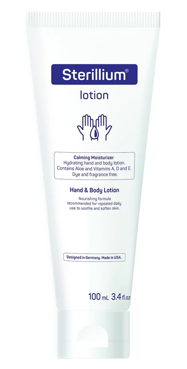 Sterillium© lotion Hand Moisturizer, Fragrance-Free Hydrating Formula with Aloe and Vitamins A, D and E, 100 mL (Pack of 12)