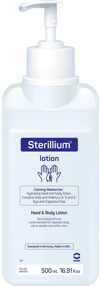 Sterillium© lotion Hand Moisturizer, Fragrance-Free Hydrating Formula with Aloe and Vitamins A, D and E, 500mL (4)