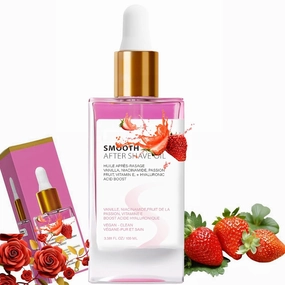 Strawberry Vanilla After Shave Oil Women, Smooth & Gentle Shave Oil For Women, Soft After Shaving OIL For WOMEN, Ingrown Hair Serum For Soothing & Hydrating, Prevent Ingrown Hairs & Dryness