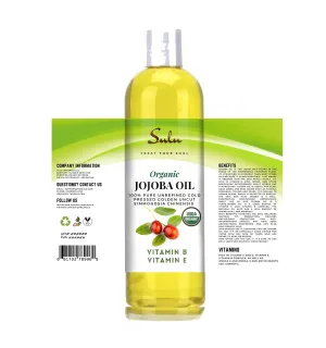 SULU ORGANICS 100% Pure Organic Unrefined Golden Jojoba Oil 24 Oz (Ounces)
