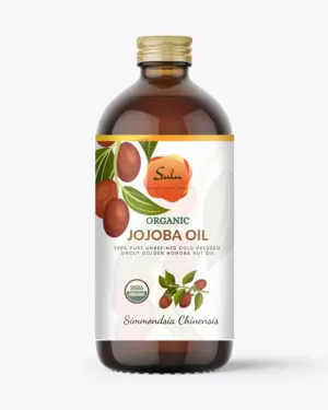 SULU ORGANICS Jojoba Oil- USDA Organic Cold Pressed Unrefined Golden Hohoba Nut Oil (8 fl.oz)