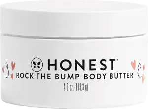The Honest Company Honest Mama Rock The Bump Body Butter | Moisturizing Stretch Mark Cream | Shea Butter, Avocado Oil, Vitamin E | Hypoallergenic   Dermatologist Tested | 4 oz