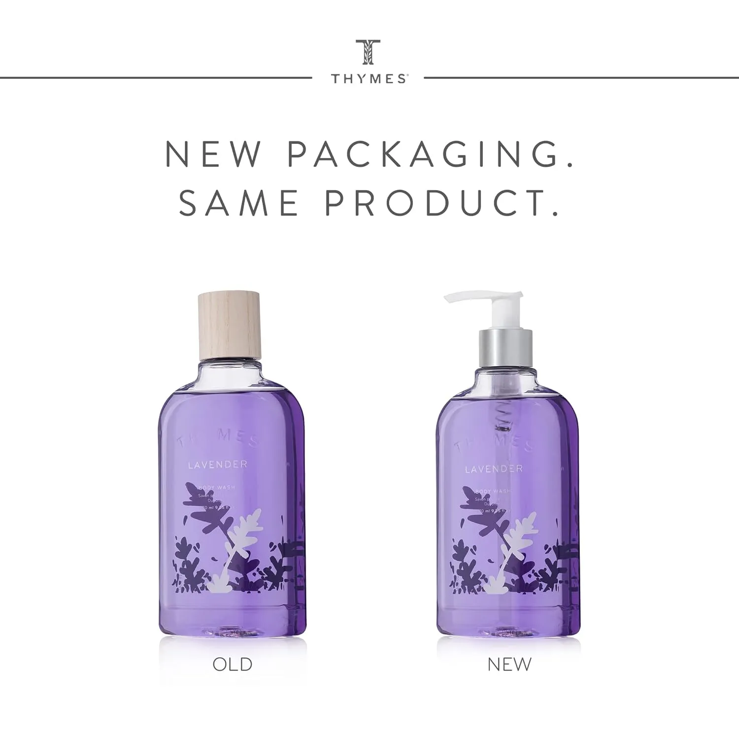 Thymes Body Wash with Pump - Liquid Soap for Bath and Shower - Body Soap - Skin Care - Scented Soap with Notes of Velvety Lavender, Warm Rosewood, Fresh Clary Sage, & Violet (Lavender, 9.25 fl oz)