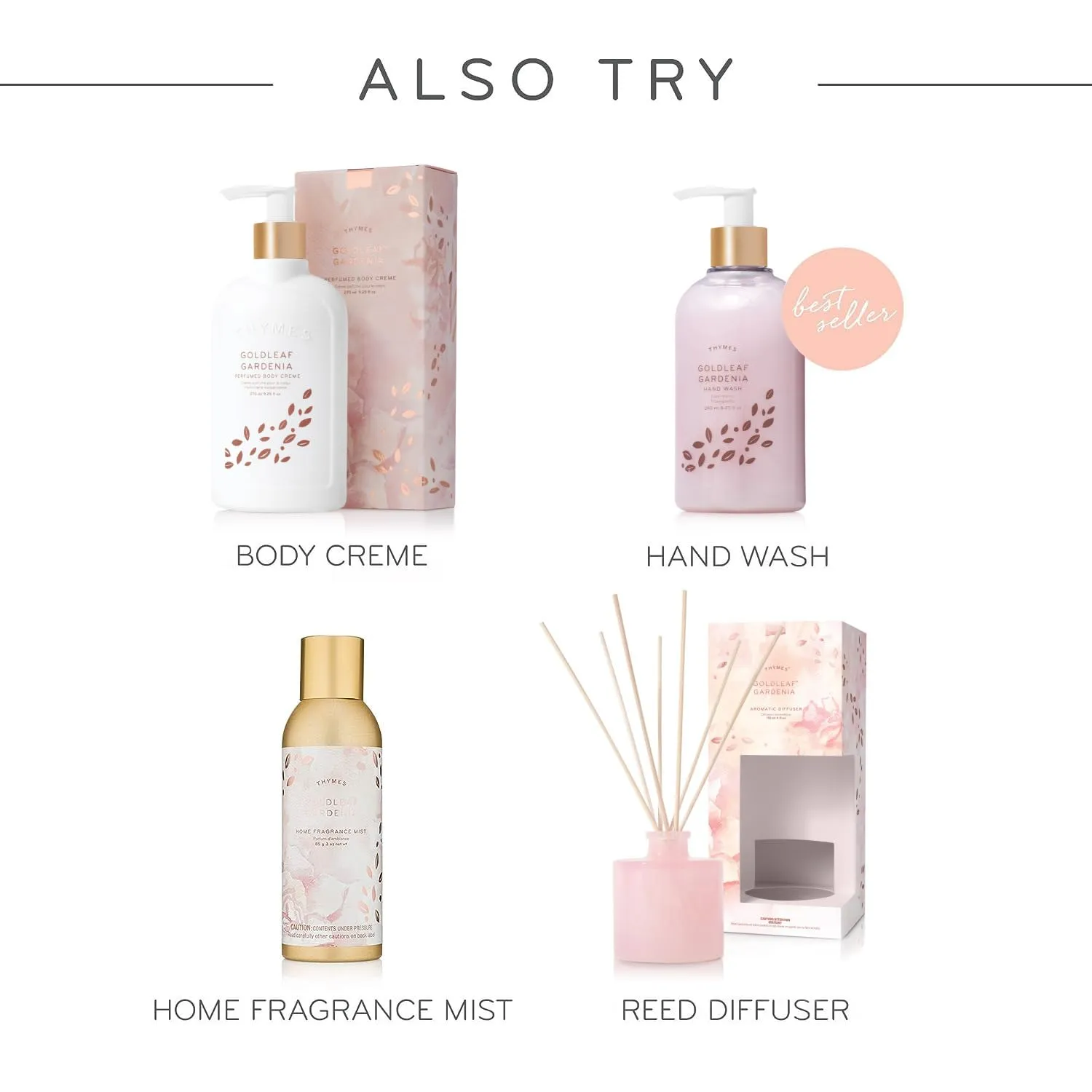 Thymes Moisturizing Body Wash with Pump - Body Soap - Bath Products - Skin Care - Liquid Soap with Notes of Gardenia, Rose, Jasmine, Amber, Patchouli, & Praline (Goldleaf Gardenia, 9.25 fl oz)