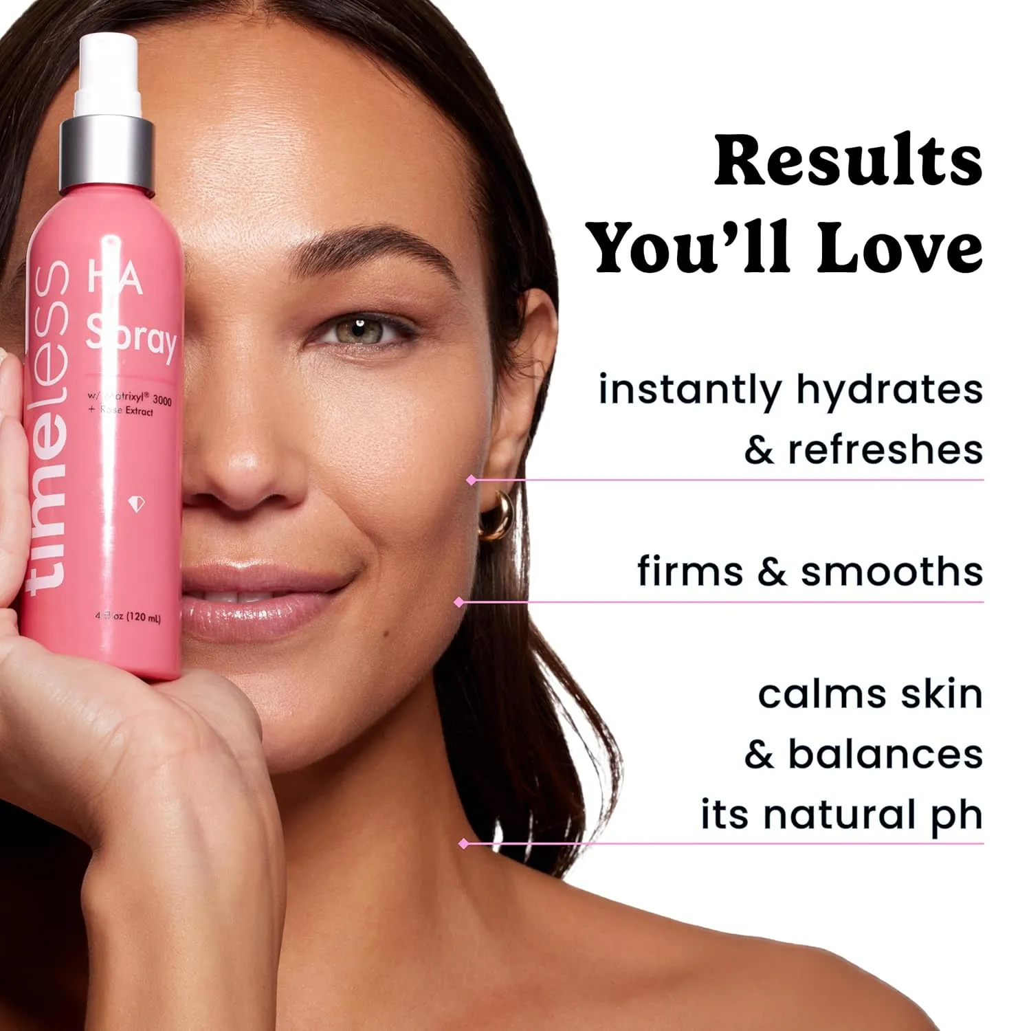Timeless Skin Care HA Matrixyl 3000 with Rose Spray - Skin Mist with Hyaluronic Acid - Fragrance-Free Hydrating Face Spray - Soothing Matrixyl Skin Care Mist - 4 oz