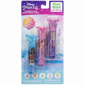 Townley Girl -Disney Princess Plant Based 3 Pcs Crown Lip Gloss Makeup Set for Kids and Girls, Ages 3 , Perfect for Parties, Sleepovers & Makeovers