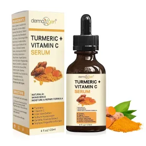 Turmeric Serum for Face   Glow-Boosting Vitamin C Serum - Organic Moisturizer for Acne, Dark Spots & Clear Skin - Boosts Hydration for Dry & Tired Skin - Anti-Aging Formula for Glowing Skin - 4 FL OZ