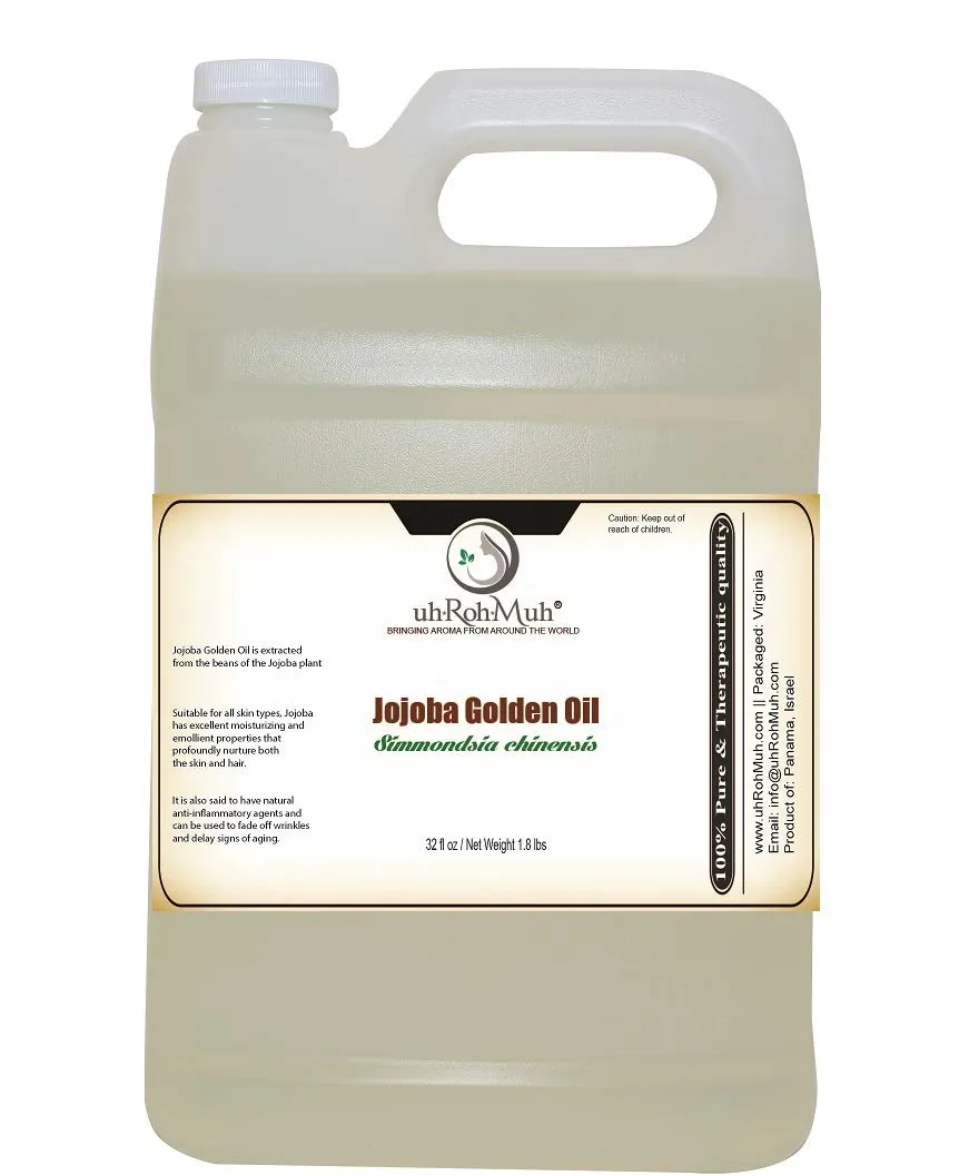 uh*Roh*Muh Jojoba Golden Carrier Oil, Israel - 32 fl oz (Net Weight: 0.8 kg / 1.75 lb)