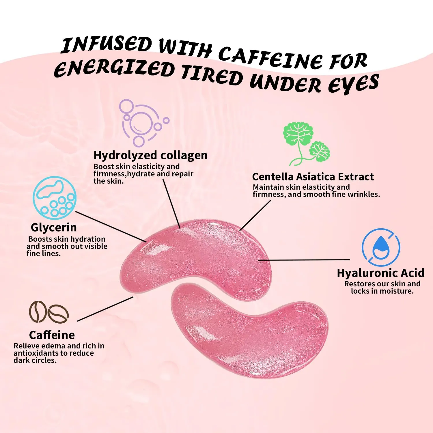 Under Eye Patches (30 Pairs), Caffeine Eye Masks for Dark Circles Puffy Eyes Undereye Bags, Collagen Eye Patches for Wrinkles and Puffiness, Skin Care Gift for Her